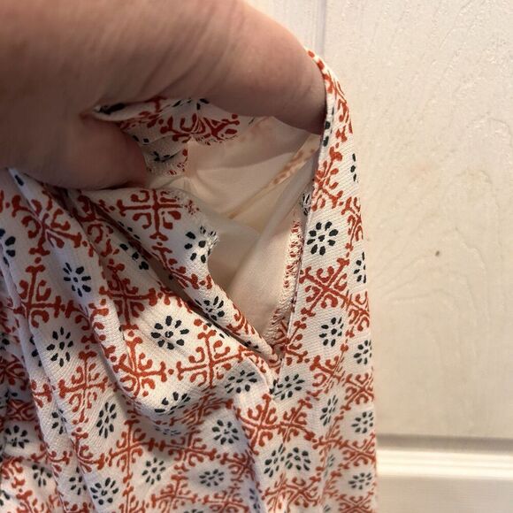 Ann Taylor Printed Wide Leg Palazzo Pants Women’s Size Medium Orange Beachy Boho - Picture 7 of 8